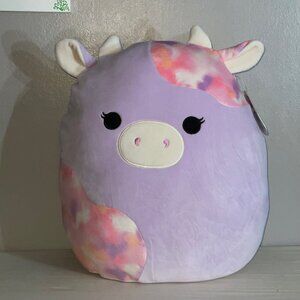 NEW Squishmallows Suri Sunset Cow Plush 16 Inch Lavender Tie Dye Jazwares - New